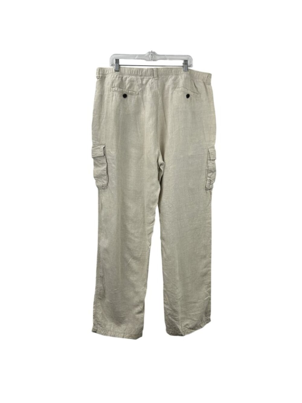 Tommy Bahama Pants Loose Cargo Beach Men’s XL 100% Linen Lounge Y2K Baggy Beige - Picture 2 of 14